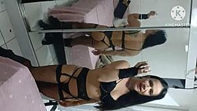 Ex-con fresh out fills crossdressing lover's ass bareback with hot black cum load