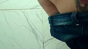 Bar bathroom cam catches my secret pee stream hidden