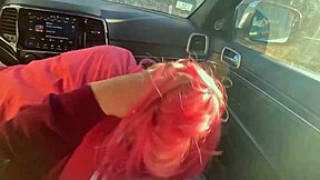 i love giving this sloppy blowjob in the car to huge cock ending in massive cumshot