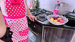 godson, is your cock hard watching your horny godmother fuck in the kitchen while hubby watches?