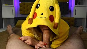 wanna see pikachu swallow every drop of that deepthroat cum pov?