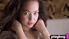 Wow! Kit Rysha's Perfect Petite Asian Ass Poses Nude!