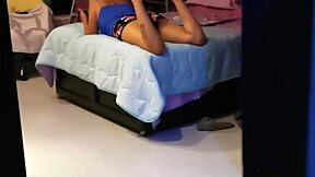 my stepsis loves sneaking peeks at porn in her room 😏