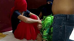 neighbors horny milf and teen daughter bent over for desi threesome pounding