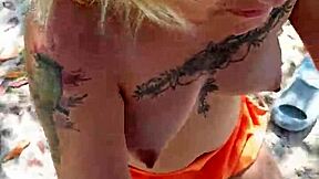 Mexican puta flashing tits ass public then sucking cock ready?