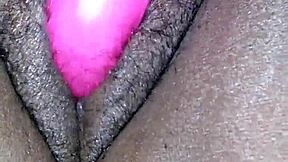 Miss Chocolate Fattens Ass with Dildo Squirt Explosion