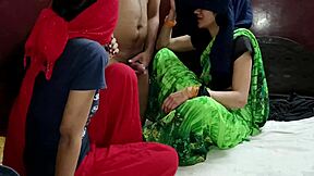 neighbors horny milf and teen daughter bent over for desi threesome pounding