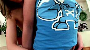 blonde lesbians strap on shaved pussies for hardcore doggystyle fingering and riding