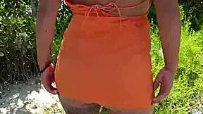 Mexican puta flashing tits ass public then sucking cock ready?