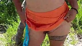 Mexican puta flashing tits ass public then sucking cock ready?