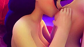 Two Lesbians Squeeze Boobs During Intense Tribbing Session