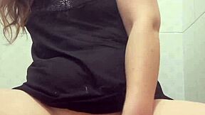 In the bathroom, big ass bbw blonde slams a huge dildo into her fat pussy until orgasm squirt explodes everywhere.