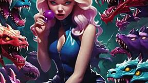 Erotic synthetic nude scenes build steamy tension