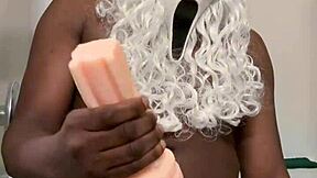 yo punishing this new toy feels amazing with my big hard black dick