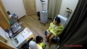 jackie banes spreads latex-clad ass backstage for her intense yearly physical