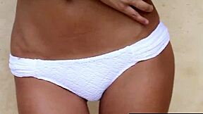 Petite Asian Cassandra Dawn Strips Outdoor Flashing Her Shaved Exotic Cunt