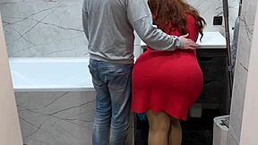 Stepmom's Big Ass Groped by Horny Stepson