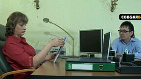 boss lady bent over, i fill her hairy pussy then flood her mouth with hot cum