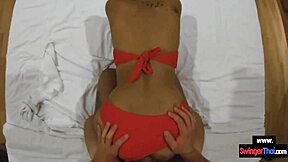 amateur teen couple foreplay public pool turns hardcore doggystyle sex