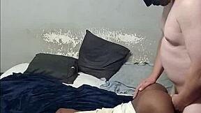 black braided teen slut rides masked man's cock doggystyle