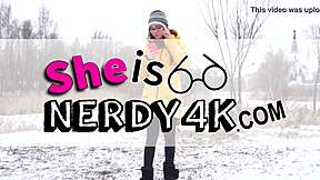 nerdy teen hides killer body and swallows cum full scene