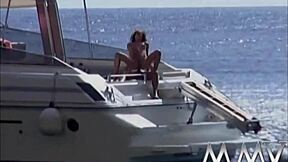 naughty retro babes suck cock and fuck hard outdoors cumshot finale