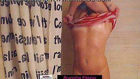 cousin sneaks into the shower getting all wet and playful