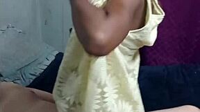 black braided teen slut rides masked man's cock doggystyle