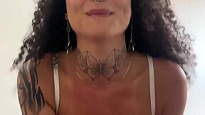 damn this petite latina takes rough pov dick deep gagging on cum tits