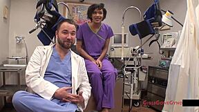 jackie banes spreads latex-clad ass backstage for her intense yearly physical