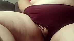 Chubby brunette milf moans through sensual pussy fingering into doggystyle pounding