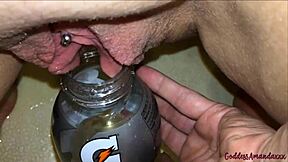 Girlfriend's sexy pee streams right into your open mouth in homemade compilation