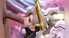 mercy, d.va, tracer beg for hot overwatch cumshots in this sticky compilation