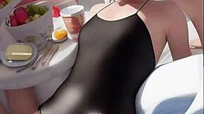 Erotic synthetic nude scenes build steamy tension