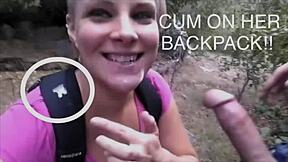 Blonde Gags on Outdoor Monster Cock Before Cum Facial