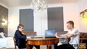 Tutor4k: Short-Haired Teacher Fucked Hard In Stockings And Poses