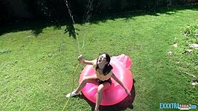 sara bell and raul costa soak in bubbly bathtub fun