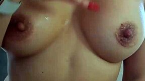 Desperate Latina Milf Jerks Stepsis Cock Till He Cums On Her Huge Tits