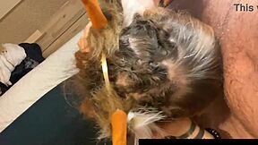 Costumed redhead nerd chokes on monster cock facefuck sloppy