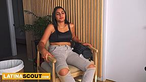 Sexy Latina Lingerie Model Strips Teasing Boss Into Rough Deepthroat Hiring Fuck