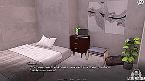 Femboy shemale teases in bunkered game with hard cock