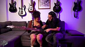 naughty latina student skips bass lessons to ride my cock with rimjob tease