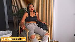 Sexy Latina Lingerie Model Strips Teasing Boss Into Rough Deepthroat Hiring Fuck