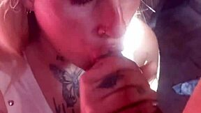 blonde amateur slut deepthroats black cock homemade till full milk swallow