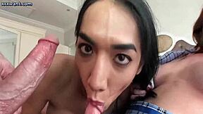 wanna watch this shemale deepthroat cock before anal assfucking cumshot in our threesome