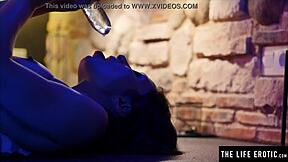 See Her Stretch Tight Asshole Wide with Massive Ice Dildo Thrusts