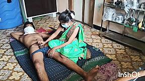 Village Bhabhi Shivani Teases in Green Saree?