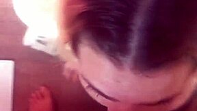 blonde amateur slut deepthroats black cock homemade till full milk swallow