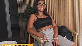 Sexy Latina Lingerie Model Strips Teasing Boss Into Rough Deepthroat Hiring Fuck