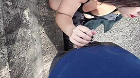 Chubby Latina Pounds Ass Bareback on Street